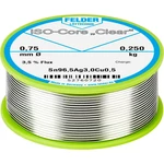 Felder Löttechnik ISO-Core "Clear" SAC305 spájkovací cín cievka Sn96,5Ag3Cu0,5 0.250 kg 0.75 mm