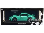 2021 Porsche 911 Turbo S with SportDesign Package 20 Green with Silver Stripes Limited Edition to 504 pieces Worldwide 1/18 Diecast Model Car by Mini