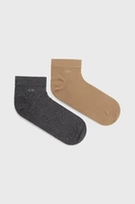 Ponožky Calvin Klein (2-pak) pánske, béžová farba, 701218706