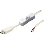 BKL electronic MUSB 10080117 - micro USB kabelová zástrčka se spínačem, bílá zástrčka, rovná BKL Electronic 2pólový, obsazený, 1 ks