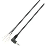 Jack kabel 3,5mm s ot. koncem stereo Voltcraft XL-AC35DW, zástrčka úhlová, černá