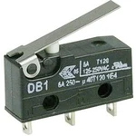Mikrospínač s páčkou Cherry Sw. DB1C-A1LB, 250 V/AC, 6 A, pájené, 1x zap/(zap)
