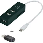 USB OTG hub Renkforce, 3x USB 2.0 + čtečka karet microSD