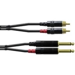 Kabelový adaptér Cordial CFU3PC [2x jack zástrčka 6,3 mm - 2x cinch zástrčka], 3.00 m, černá