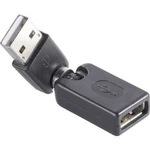 USB adaptér Renkforce 1x USB 2.0 zástrčka ⇔ 1x USB 2.0 zásuvka, černá, pozlacený