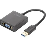 Kabelový adaptér USB 3.0, VGA, notebook, TV, monitor, video Digitus [1x USB 3.0 zástrčka A - 1x VGA zásuvka] černá