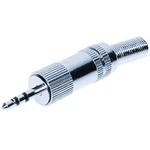 Jack konektor 2.5 mm TRU COMPONENTS 1559803 zástrčka, rovná, Pólů: 3, stereo, stříbrná, CuZn, poniklovaný, 1 ks