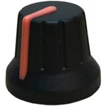 Otočný knoflík s ukazatelem PSP 49009-OR, (Ø x v) 18.8 mm x 15.24 mm, černá, oranžová, 1 ks