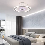 110/220V Ceiling Lamp Stepless Dimming with Electric Fan Lights Modern Minimalist Dining Room and Bedroom Lights APP Con