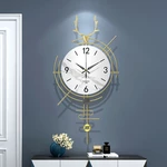 Nordic Light Luxury Deer Head Clock Wall Clock Living Room Home Fashion Personality Creative Wall Clock Modern Minimalis