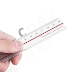 Fizz Frosted Metal Ruler Aluminum Alloy 30cm Scale Red/ Blue Random Color Ruler School Office Mapping and Measuring Tool