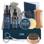 8-in-1 Men Beard Grooming Kit Barber Hair Enhance Growth Care Set with Beard Serum Beard Balm Beard Comb