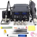 2 in 1 800W LED Digital Soldering Station Hot Air Heater Rework Station Electric Soldering Iron for Phone PCB IC SMD BGA