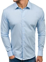 Blankytná pánska elegantá košeľa s dlhými rukávmi BOLF TS100