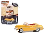 1949 Mercury Eight Convertible Yellow Metallic with Red Interior "Its Got Plenty Of Get-Up-And-Go" "Vintage Ad Cars" Series 9 1/64 Diecast Model Car