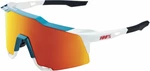 100% Speedcraft Gloss Metallic Bora Matte White/HiPER Red Multilayer Mirror Lens Cyklistické okuliare