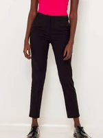 Black patterned trimmed straight fit pants CAMAIEU - Women