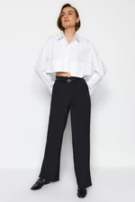 Trendyol Black Belted Wide Leg Woven Trousers