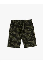 Koton Tie Waist Shorts Camouflage Printed Cotton