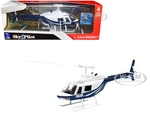 Bell 206 Helicopter Dark Blue and White "Police" "Sky Pilot" Series 1/34 Diecast Model by New Ray