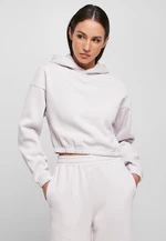 Women's short oversized hoodie with soft lilac