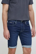 Rifľové krátke nohavice Pepe Jeans SLIM GYMDIGO SHORT pánske, tmavomodrá farba, PM801075DP4