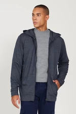 AC&Co / Altınyıldız Classics Men's Navy Blue-gray Standard Fit Regular Fit Hooded Zipper Sweatshirt Jacket