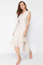Trendyol Stone Skirt Asymmetric Midi Woven Dress