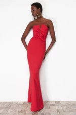 Trendyol Red Bow Detail Long Evening Dress