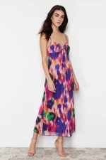 Trendyol Multicolored Floral Maxi Size Heart Collar