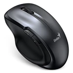 Genius Myš Ergo 8200S 31030029401, 1200DPI, 2.4 [GHz], optická, 5tl., bezdrátová, kovově šedá, 1 ks AA, BlueEye senzor