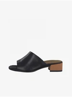 Black leather heeled slippers Tamaris - Women's