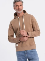 Ombre Men's kangaroo hooded sweatshirt - brown