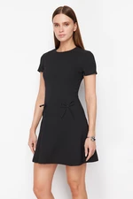 Trendyol Black Skirt Waist Opening Bow Detail Mini Woven Dress