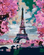 Zuty Tour Eiffel et arbres roses
