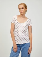 Růžovo-krémové vzorované tričko ORSAY - Dámské