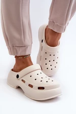 Women's foam slippers with solid soles white Danollia