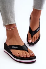 Women's Wedge Flip-Flops Big Star Black