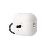 Silikonové pouzdro Karl Lagerfeld 3D Logo Choupette pro Airpods Pro2, white