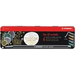 Prémiová vláknová metalická fixka STABILO Pen 68 metallic 6 ks sada v plechu