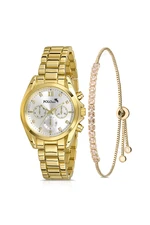 Polo Air Women's Wristwatch Luxury Zircon Stone Bracelet Combination Gold Color
