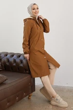 InStyle Edna Inner Fleece Hooded Coat - Green