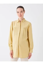 LC Waikiki Oversized Maternity Tunic with a Shirt Collar Straight Long Sleeve