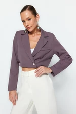 Trendyol Gray Crop Lined Woven Blazer Jacket