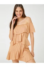 Koton Ruffle Detailed Mini Jumpsuit Off The Shoulder