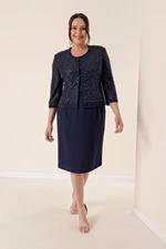 By Saygı Crepe Griter Dress Jacket Etc. Suit Navy