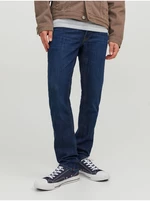 Tmavě modré pánské slim fit džíny Jack & Jones Glenn - Pánské