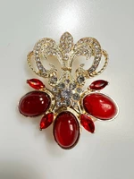 Brooch XZ459-74 Gold + Red