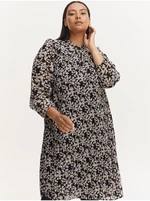 Beige-Black Floral Dress Fransa - Women