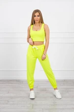 Set top+trousers yellow neon